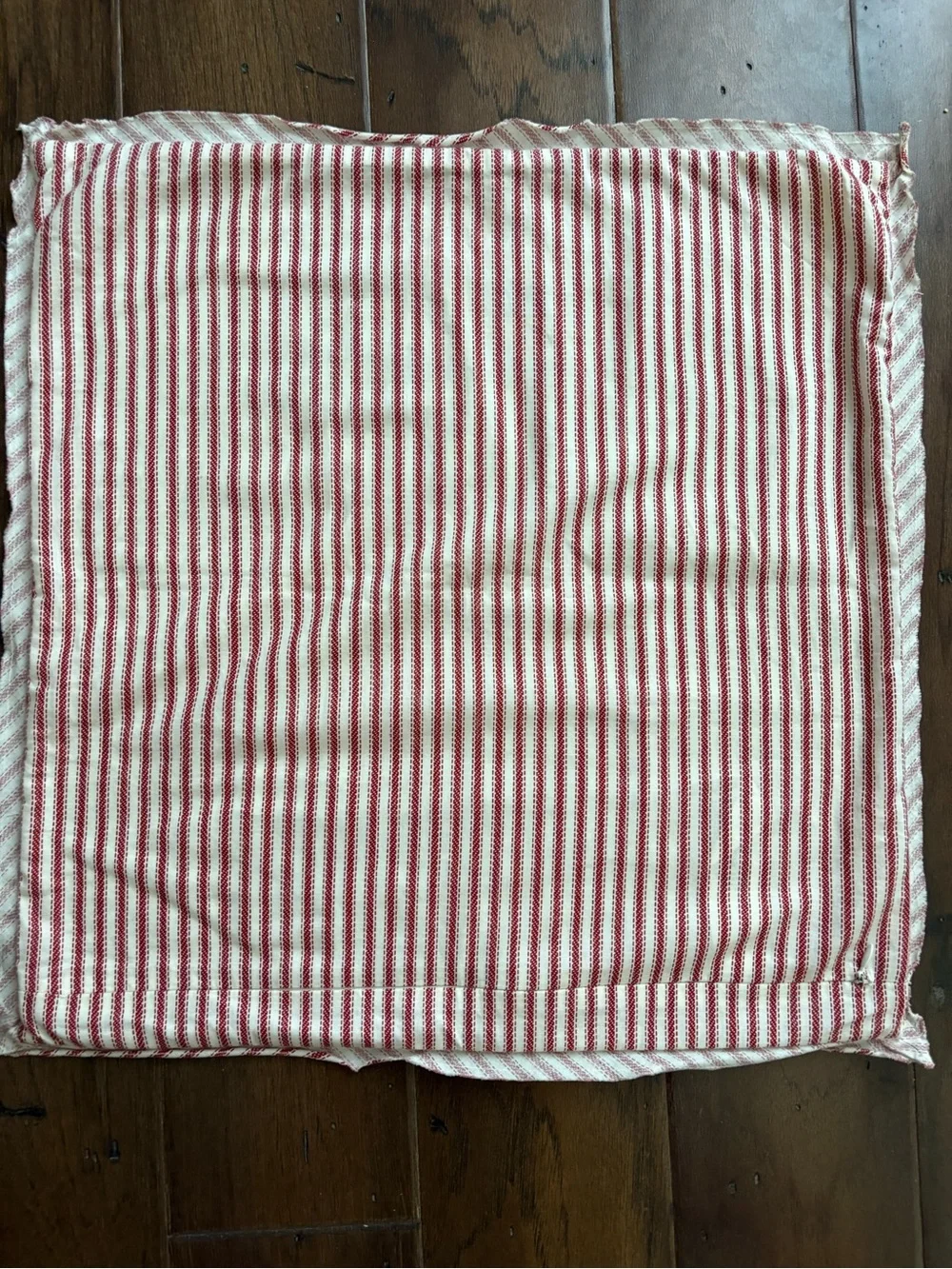 Pottery Barn Let it Snow Applique Reverse Red Ticking 18